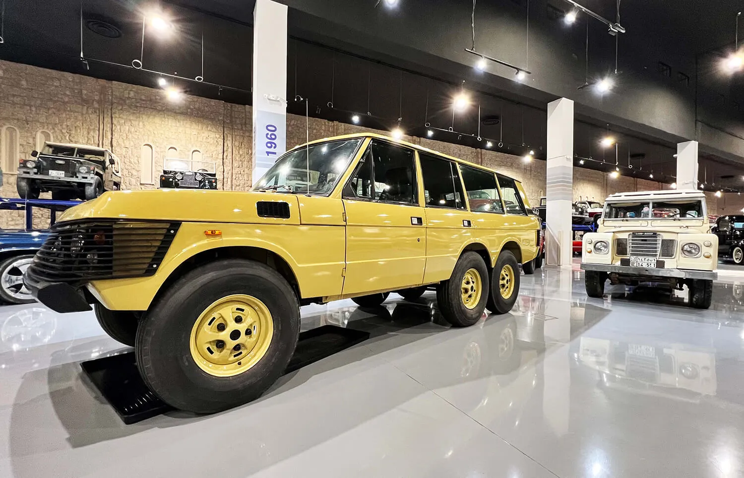 Classic SUV and pickup truck on display in the FBQ Car Museum